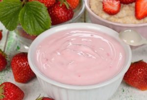 iogurte de morango vegano