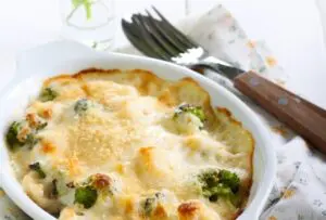 couve flor e brocolis gratinado