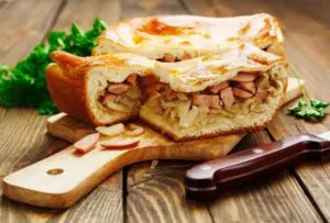torta simples de salsicha fofinha
