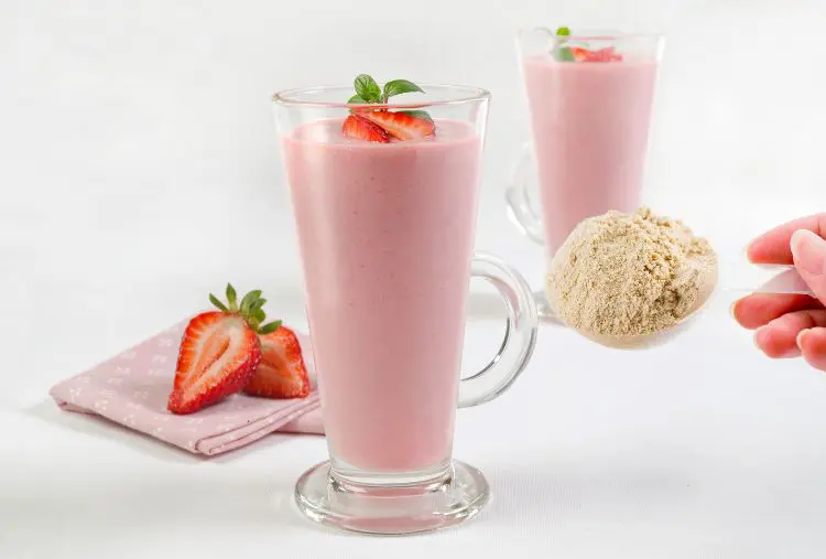 shake de morango com whey